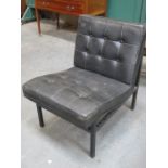 LEATHER BUTTON BACK SINGLE CHAIR