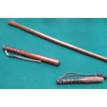 TWO POLICE TRUNCHEONS AND BATONS