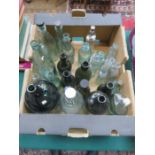 QUANTITY OF VARIOUS GREEN GLASS BOTTLES