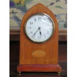 EDWARDIAN MAHOGANY INLAID MANTEL CLOCK