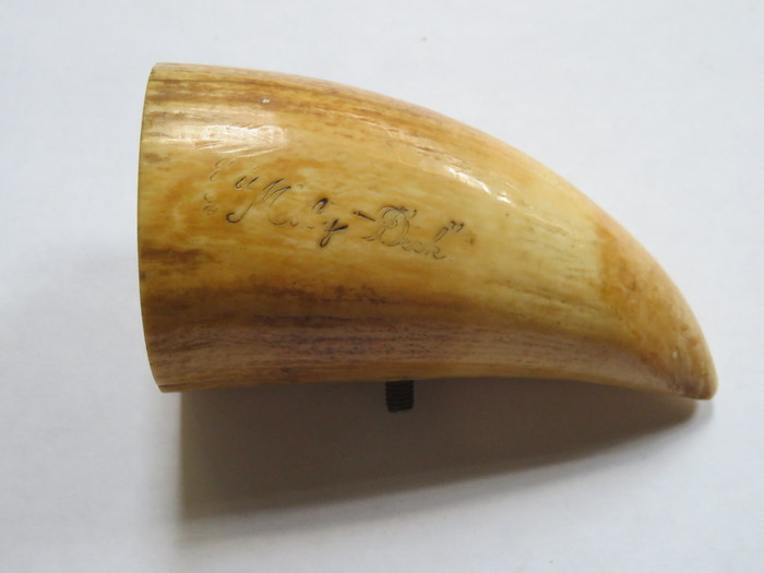 ANTIQUE IVORY/WHALES TOOTH WALKING STICK HANDLE