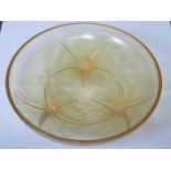 R LALIQUE, FRANCE, DECORATIVE SHALLOW GLASS FRUIT BOWL, SIGNED AND NUMBERED 383,