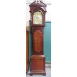 ANTIQUE MAHOGANY CASED LONG CASE CLOCK WITH ORMOLU BRASS MOUNTED DIAL