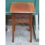 CARVED MAHOGANY PLANT STAND