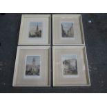 SET OF FOUR LOCAL RELATED POLYCHROME PRINTS