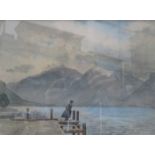 LORD NEVILLE LYTTON, THIRD EARL OF LYTTON, FRAMED WATERCOLOUR DEPICTING A LOCH SCENE,