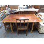 1970s G PLAN STYLE DINING TABLE AND FOUR CHAIRS