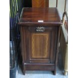 EDWARDIAN MAHOGANY FALL FRONT COAL SCUTTLE