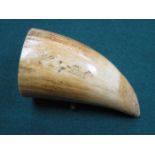 ANTIQUE IVORY/WHALES TOOTH WALKING STICK HANDLE