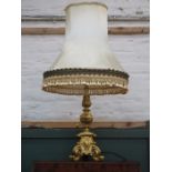 VICTORIAN STYLE GILDED TABLE LAMP WITH SHADE