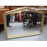 GILDED OVAL MANTEL MIRROR