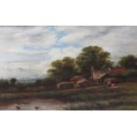 JAMES ORRICK GILT FRAMED OIL PAINTING- NEAR CAMBURY,