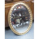 GILDED OVAL BEVELLED WALL MIRROR