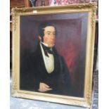 LARGE GILT FRAMED 19th CENTURY PORTRAIT ON CANVAS DEPICTING WILLIAM BENTLEY,