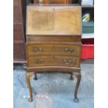 REPRODUCTION MAHOGANY INVERTED BOW FRONTED LADIES WRITING BUREAU