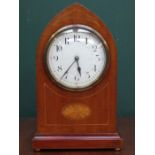 EDWARDIAN MAHOGANY INLAID MANTEL CLOCK