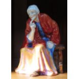 ROYAL WORCESTER GLAZED CERAMIC SEATED FIGURE- THE FORTUNE TELLER, No2924,