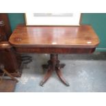 ANTIQUE MAHOGANY FOLD OVER TEA TABLE