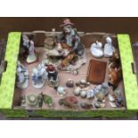 VARIOUS CERAMIC FIGURES AND ANIMALS INCLUDING HUMMEL, BESWICK,