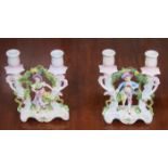 PAIR OF CONTINENTAL TWO SCONCE CANDELABRAS (AT FAULT)