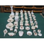 PARCEL OF APPROXIMATELY FIFTY-PLUS PIECES OF CRESTED WARE INCLUDING ARCADIAN AND GOSS, ETC.