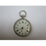 SILVER AND ENAMELLED POCKET WATCH