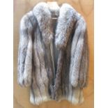 VINTAGE SILVER TIPPED FOX FUR FULL PELT COAT