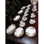 PARCEL F CLOISONNE PEONY WHITE FITZ & FLOYD DINNERWARE,