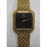 CASED LATE 1970s 18ct GOLD BAUME & MERCIER LADIES WRISTWATCH ON 18ct GOLD STRAP