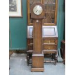 OAK CASED GRANDMOTHER CLOCK