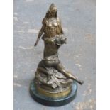 THEODORE RIVIERE PATENTED GILT BRONZE SCULPTURE DEPICTING MATHO, CHEIF OF THE BARBARIAN SOLDIERS,