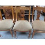 SET OF SIX ANTIQUE MAHOGANY PIERCEWORK DINING CHAIRS