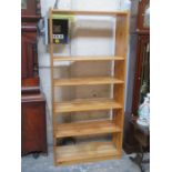 SET OF MODERN PINE OPEN BOOKSHELVES