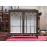 MAHOGANY BOW FRONTED TWO DOOR GLAZED DISPLAY CABINET