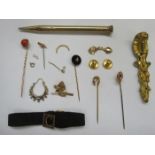 QUANTITY OF VARIOUS GOLD AND GOLD COLOURED ITEMS