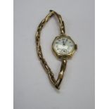 9ct GOLD LADIES OMEGA WRISTWATCH,