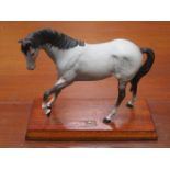 BESWICK UNGLAZED HORSE ON STAND