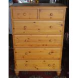 MODERN PINE TWO OVER FOUR BEDROOM CHEST OF DRAWERS