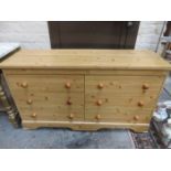 MODERN PINE VENEERED SIX DRAWER CHEST