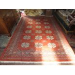 MIDDLE EASTERN (PAKISTAN) BOKHARA HAND KNOTTED WOOL PILE RUG, APPROXIMATELY 360,