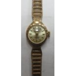 LADIES 9ct GOLD SWISS EMPRESS WRISTWATCH ON 9ct GOLD STRAP