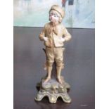 GILDED VIENNA POTTERY FIGURE FORM POSY VASE APPROXIMATLEY 18CM HIGH