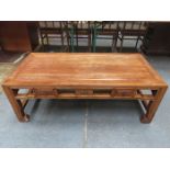 CARVED ORIENTAL STYLE SOLID WOOD COFFEE TABLE,