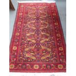 DECORATIVE MIDDLE EASTERN STYLE HAND KNOTTED FLOOR RUG,