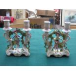 PAIR OF CONTINENTAL TWO SCONCE CANDELABRAS (AT FAULT)