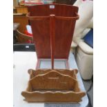 SMALL WOODEN STICK STAND AND WOODEN CUTLERY BOX