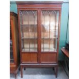 TWO DOOR GLAZED MAHOGANY DISPLAY CABINET