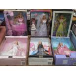 SIX VARIOUS BARBIE DOLLS INCLUDING RAPUNZEL, ETC,