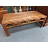 CARVED ORIENTAL STYLE SOLID WOOD COFFEE TABLE,