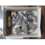 PARCEL OF SILVER AND SILVER COLOURED COSTUME JEWELLERY